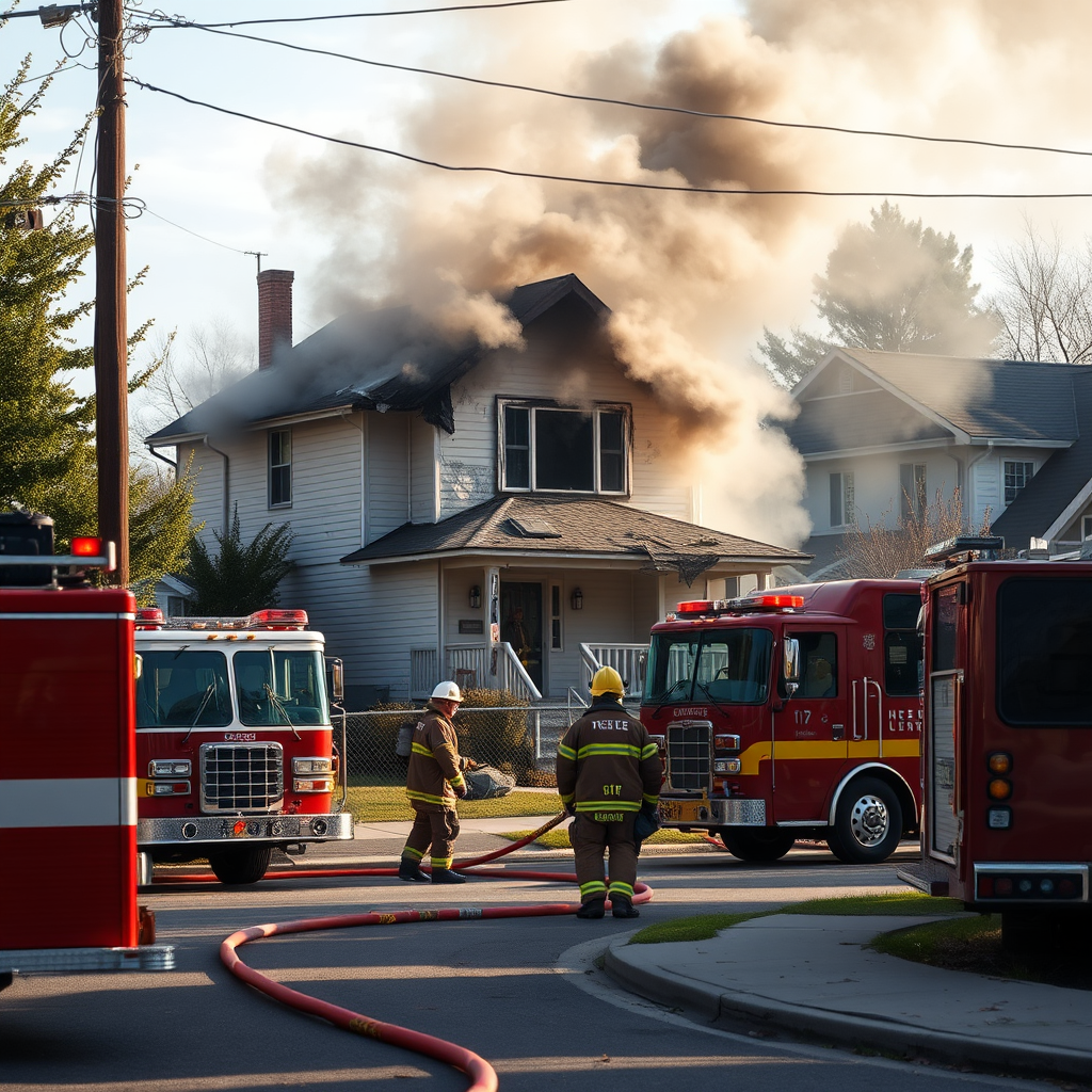Fire services attend after blaze erupts at residential property